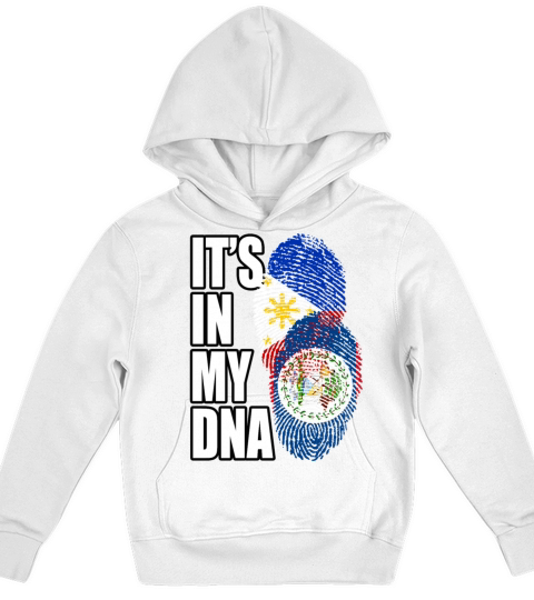 Belizean And Filipino Mix Heritage DNA Flag Kids Hoodie
