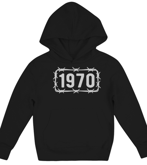Birthday Vintage 1970 Barbed Wire Kids Hoodie