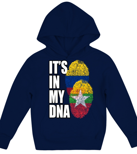 Burmese And Colombian Mix Heritage DNA Flag Kids Hoodie