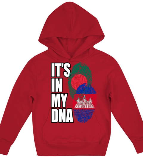 Cambodian And Bangladeshi Mix Heritage DNA Flag Kids Hoodie
