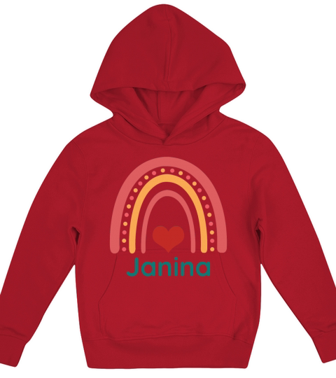 Janina Vintage Boho Rainbow Kids Hoodie