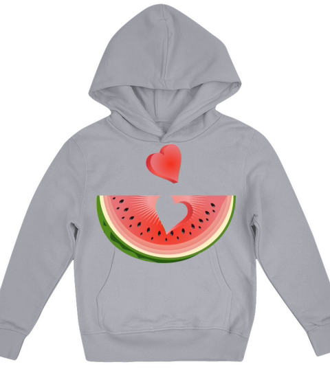 Piece of a watermelon with a heart Kids Hoodie