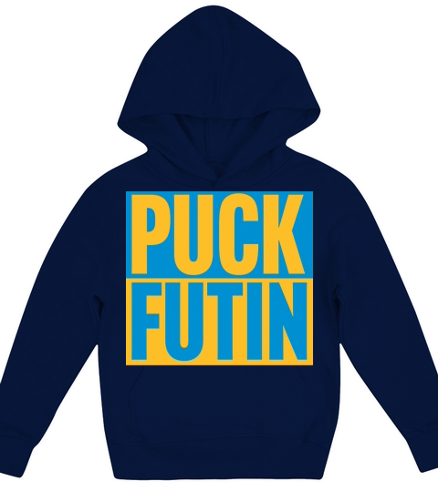 puck futin logo design Kids Hoodie