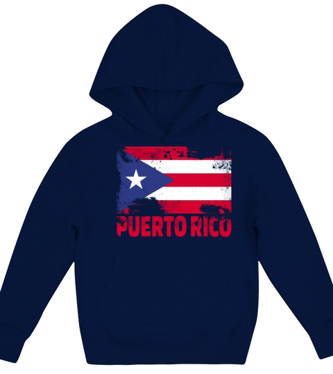 Puerto Rico Flag Vintage Distressed Caribbean Grun Kids Hoodie