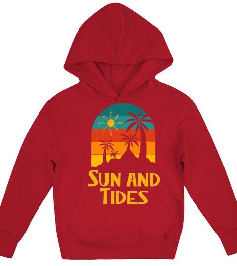 Sun and Tides Surfing Beach Surfer Ocean Holiday Kids Hoodie