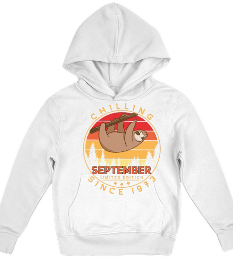 Vintage 1973 September Vintage Gift Idea Kids Hoodie