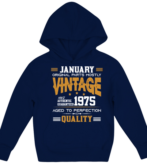 Vintage Aged To Perfection January 1975 Kids Hoodie