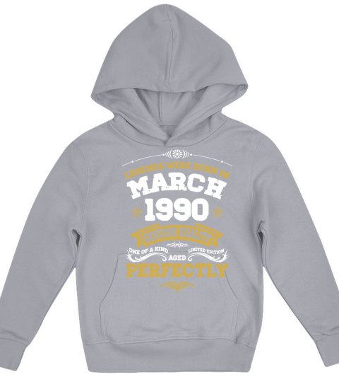 Vintage Aged To Perfection March 1990 Kids Hoodie
