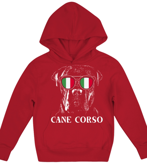 Vintage Cane Corso Dog Italy Flag Kids Hoodie