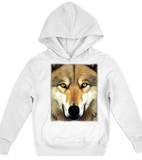 Wolf artwork design predator face imprint Kids Hoodie