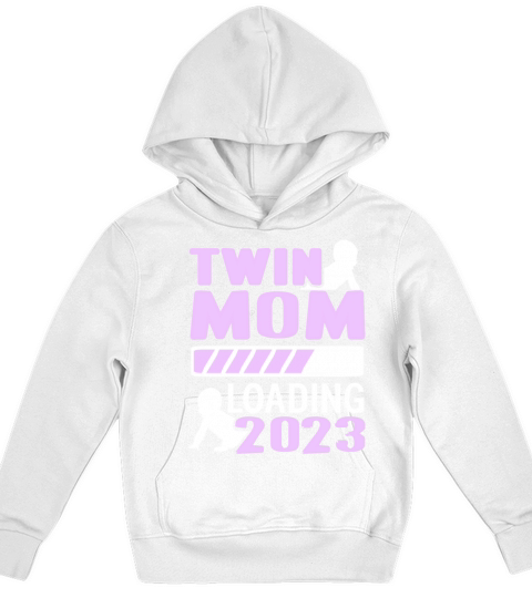 Womens Twin Mama Twin Mom to Be Pregnancy Kids Hoodie