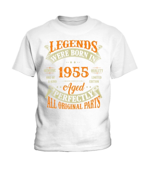 67th Birthday Vintage Legends Born In 1955 67 Year Kids T-Shirt