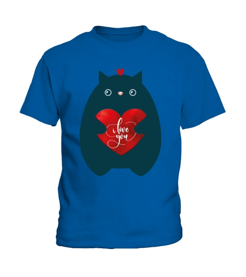 Cat In Love-I Love You-Cute Kitten Valentine Day Kids T-Shirt