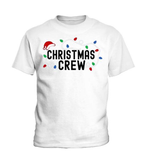 Christmas Crew Lights Grunge Hat Matching Pajama Kids T-Shirt