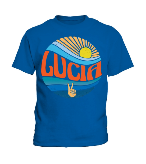 Lucia Shirt Vintage Sunset Lucia Groovy Tie Dye Kids T-Shirt
