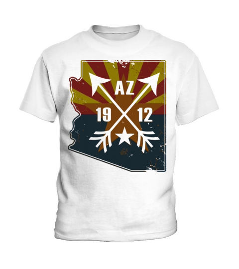 Vintage Arizona Flag Map Kids T-Shirt
