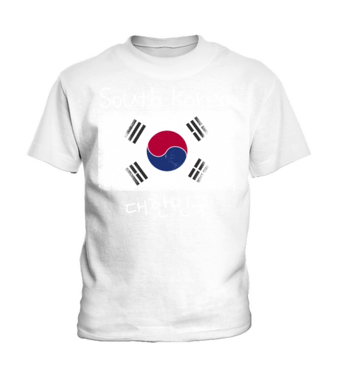Vintage National South Korea Flag Korean Hangul Kids T-Shirt