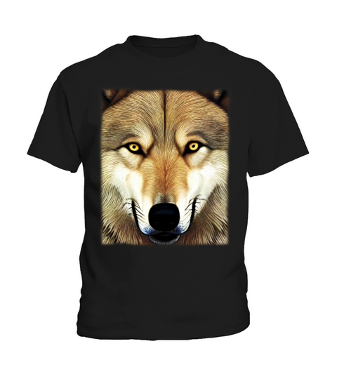 Wolf artwork design predator face imprint Kids T-Shirt