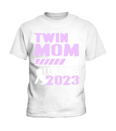 Womens Twin Mama Twin Mom to Be Pregnancy Kids T-Shirt