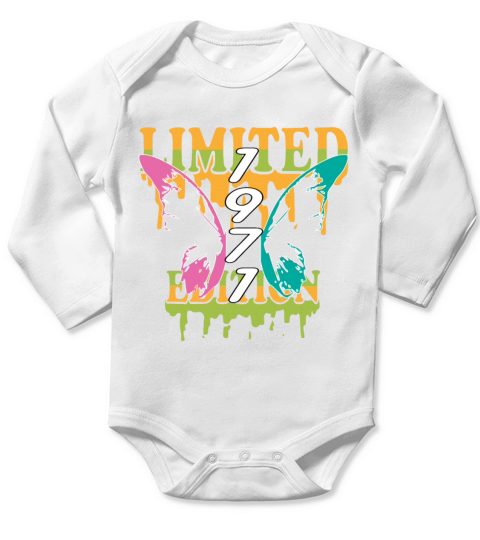 1971 Born Limited Edition Butterfly Gift Long Sleeve Baby One-Piece