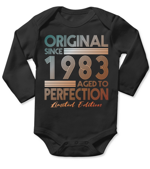 40th birthday vintage 1983 original since 1983 Long Sleeve Baby One-Piece