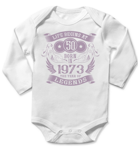 50th Birthday Gifts Life begins at 50 years old Long Sleeve Baby One-Piece