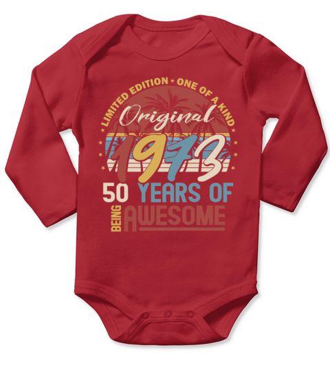 50th birthday vintage 1973 original 1973 Long Sleeve Baby One-Piece