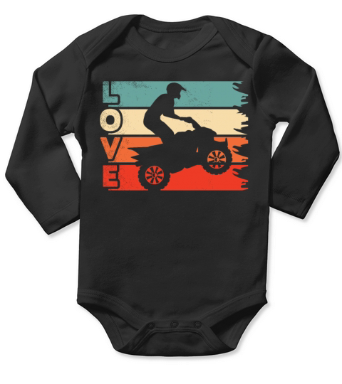 all terrain vehicles Cute LOVE art vintage retro Long Sleeve Baby One-Piece