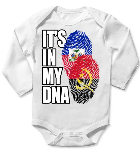 Angolan And Haitian Mix Heritage DNA Flag Long Sleeve Baby One-Piece