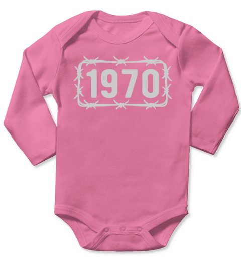 Birthday Vintage 1970 Barbed Wire Long Sleeve Baby One-Piece