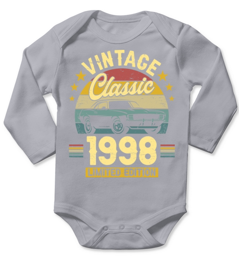 Classic 1998 25 Years Old Vintage 25th Birthday Long Sleeve Baby One-Piece