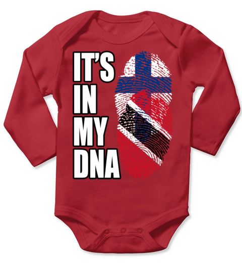 Finland And Trinidad Tobago Mix Heritage DNA Flag Long Sleeve Baby One-Piece