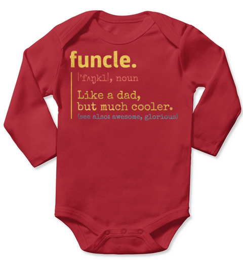 Funcle definition of best funny and cool uncle hum Long Sleeve Baby One-Piece
