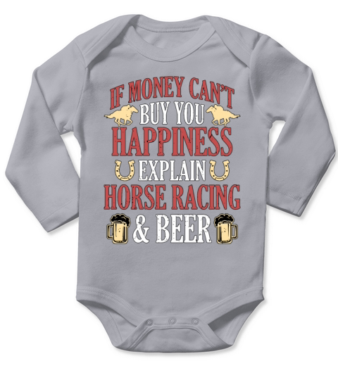 Horse Racing If Money Cant Buy Horseback Riding Long Sleeve Baby One-Piece