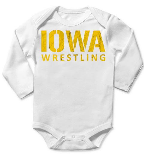 Iowa Wrestling Vintage Distressed Long Sleeve Baby One-Piece