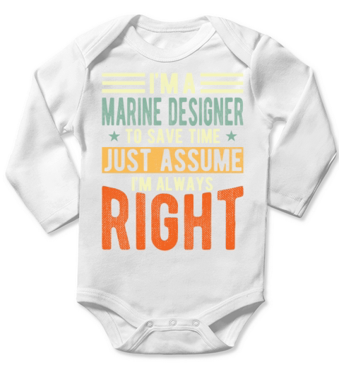 Marine Designer Long Sleeve Baby One-Piece