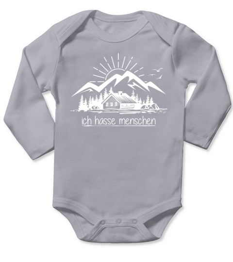 Mountain cottage cabin mountains saying quote Long Sleeve Baby One-Piece