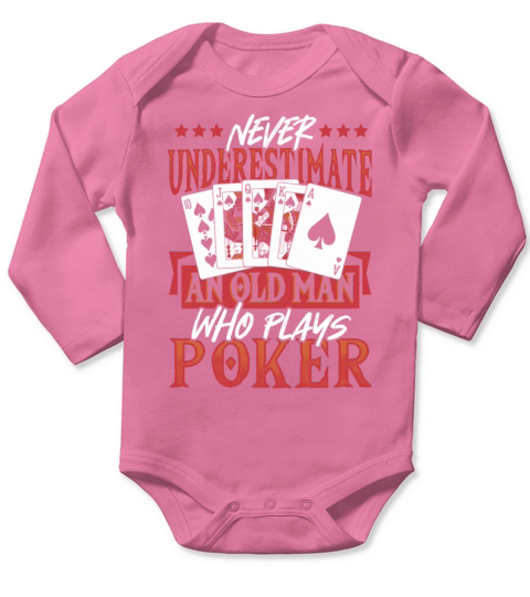 Never Underestimate An Old Man Who Plays Poker Long Sleeve Baby One-Piece