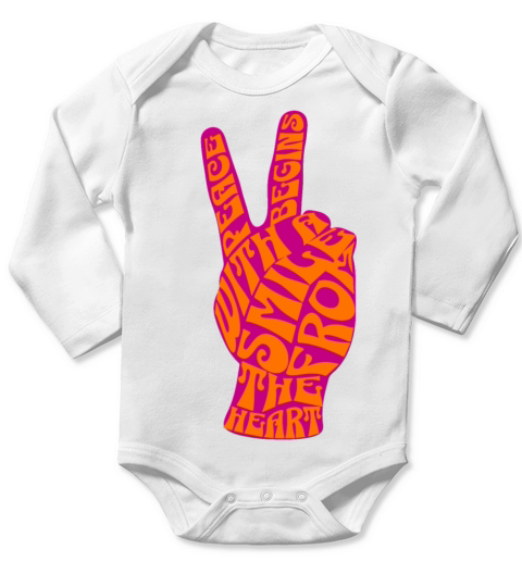 Peace Begins Long Sleeve Baby One-Piece