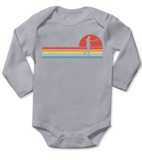 Retro Tennis Lovers Gifts Vintage Players Coach Long Sleeve Baby One-Piece