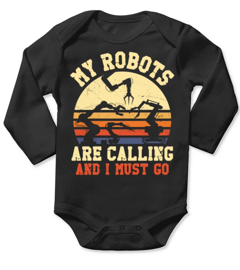 Robot Robotics Engineer Retro Long Sleeve Baby One-Piece