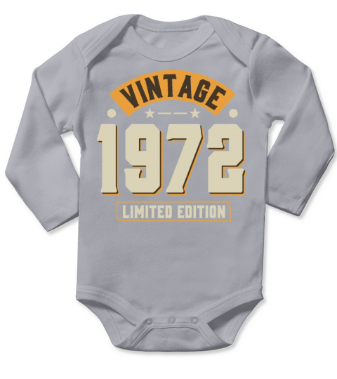 Vintage 1972 50th Birthday Fiftieth Gift Long Sleeve Baby One-Piece