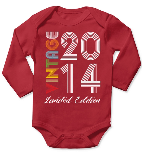 Vintage 2014 Vintage Birthday Retro Vintage Long Sleeve Baby One-Piece