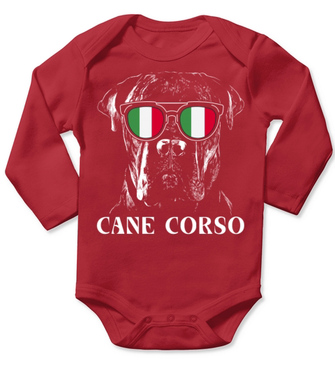 Vintage Cane Corso Dog Italy Flag Long Sleeve Baby One-Piece
