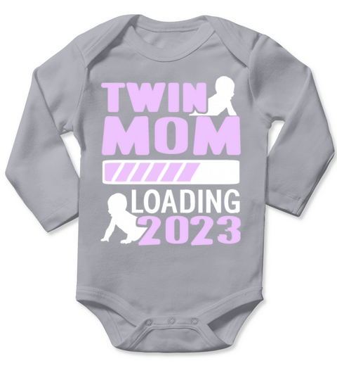 Womens Twin Mama Twin Mom to Be Pregnancy Long Sleeve Baby One-Piece