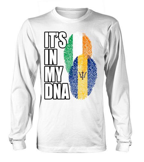 Barbadian And Irish Mix Heritage DNA Flag Long sleeved Unisex