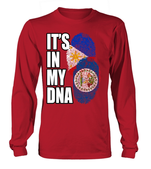 Belizean And Filipino Mix Heritage DNA Flag Long sleeved Unisex