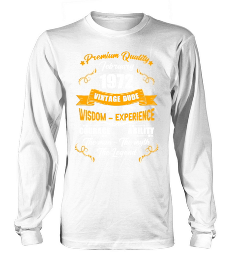 February 1972 Vintage Birthday Present Long sleeved Unisex