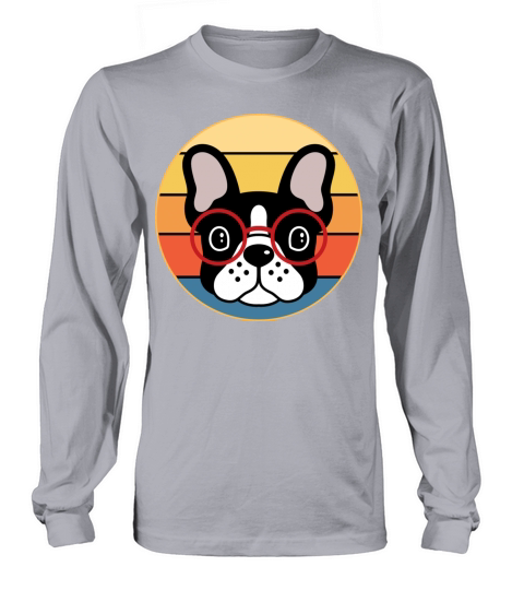 French Bulldog Dog Breed Vintage Retro Sunset Long sleeved Unisex