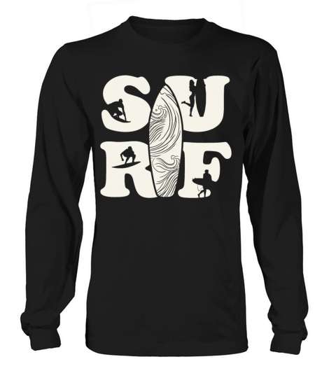 Surf Surfboard Vintage Surfers Retro 80s 90s Long sleeved Unisex